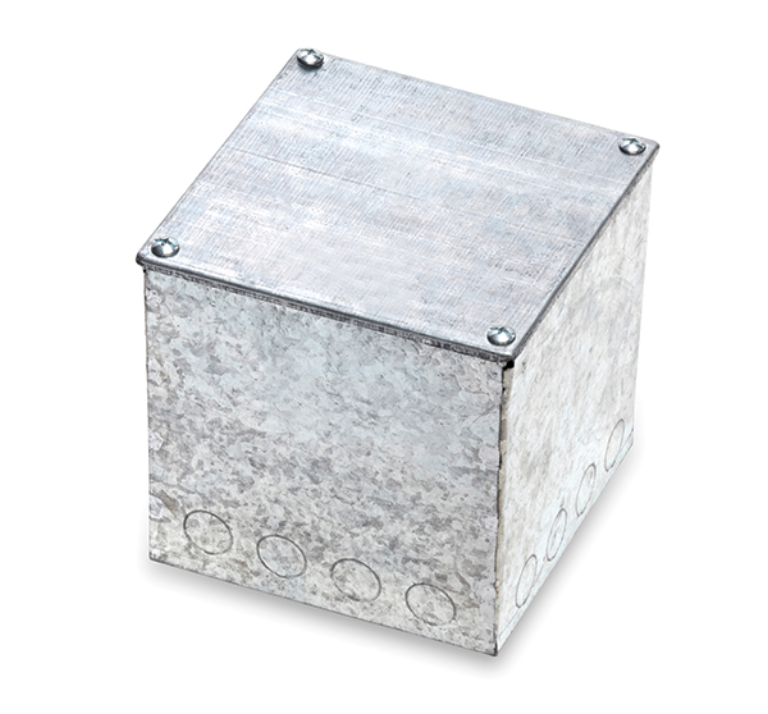 GREENBROOK 666GK GALVANISED STEEL ADAPTABLE BOX WITH KNOCKOUTS | 150MM X 150MM X 150MM