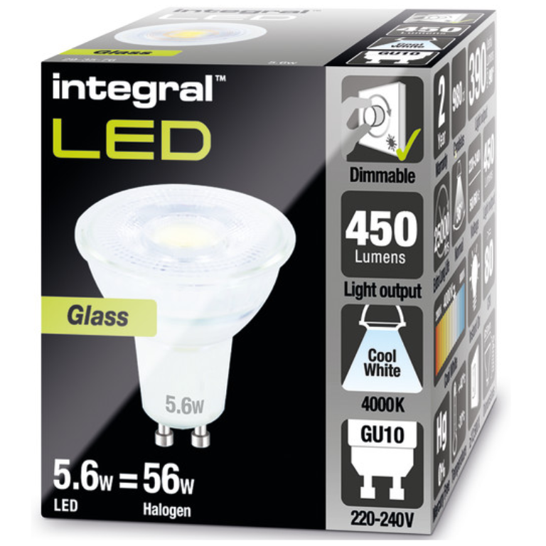 GU10 4000K Dimmable 36D Glass