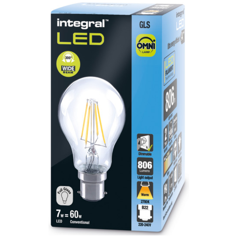 GLS BC Dimmable Clear 60W