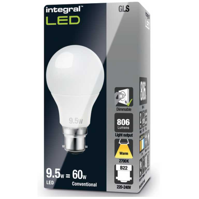 GLS BC Dimmable Frosted 60W