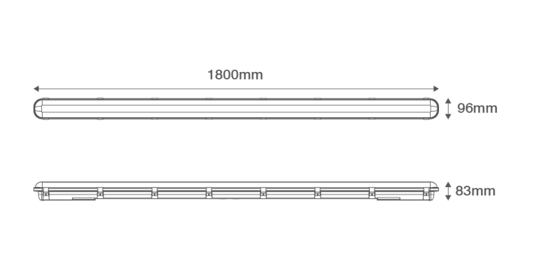 34W 6FT LINEAR LED UTILITY LUMINAIRE 4000K IP65