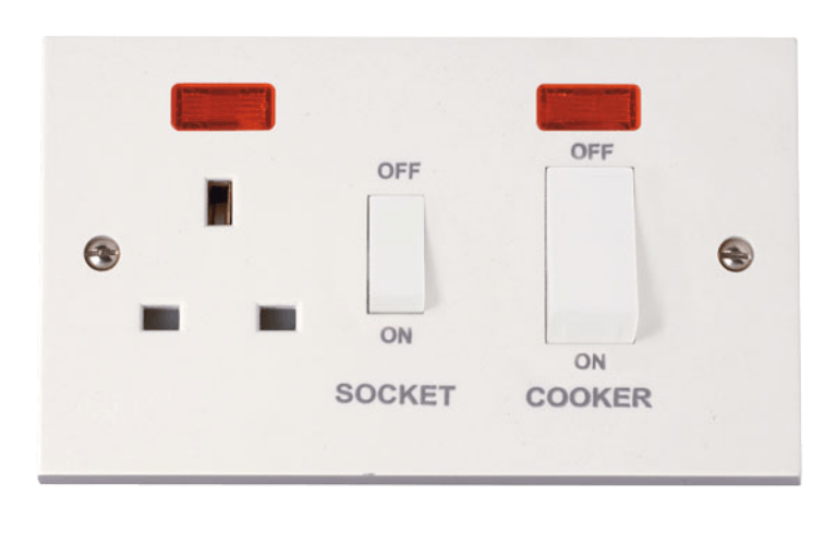 POLAR 45A SWITCH WITH 13A DP SOCKET OUTLET W/ NEON