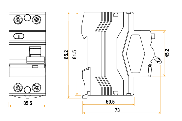 ELUCIAN CU2RCD63A 63A  2 POLE TYPE A 30mA RCD