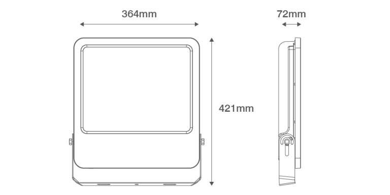 200W LED FLOODLIGHT IP65 4000K BLACK