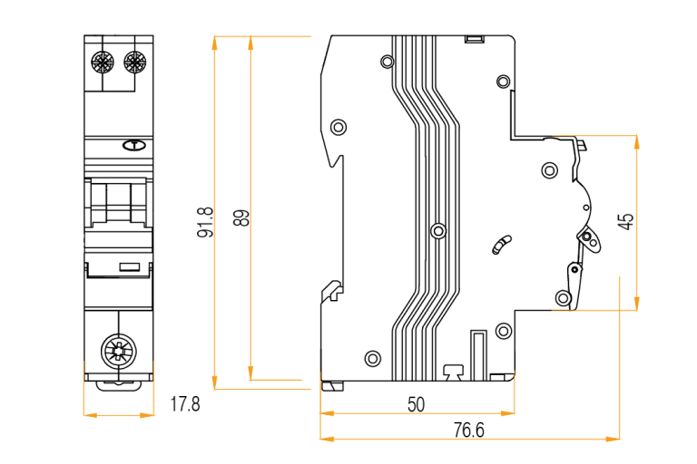 ELUCIAN CU1RCBO10B 10A B TYPE 6KA SP+N 30mA MINIATURE RCBO