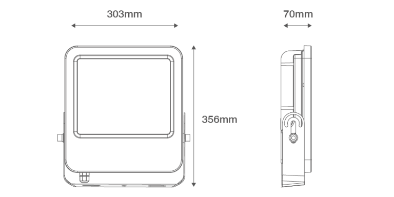 100W LED FLOODLIGHT IP65 4000K BLACK