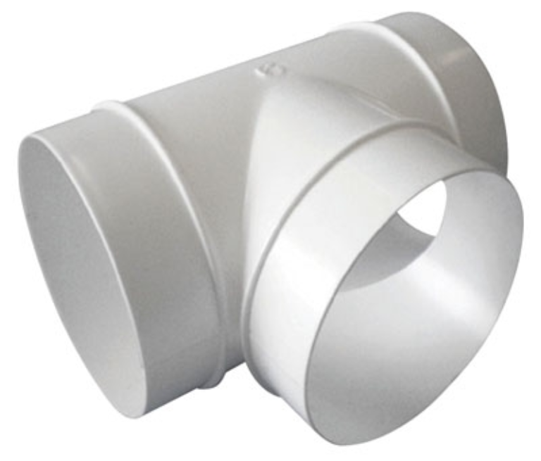 VORTICE 46203 100MM SOLID DUCTING TEE PIECE |WHITE