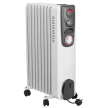 2kW Oil Filled Radiator 1/2kW with Thermostat & Timer