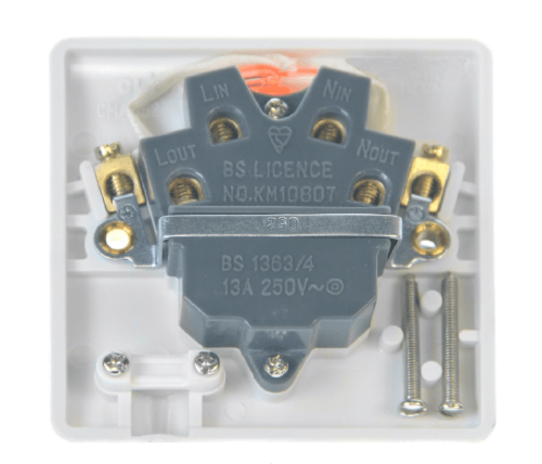 MODE 13A 1G Fused Connection Unit DP Switched With Flex Outlet Neon