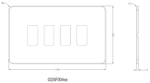 Screwless 4G grid faceplate - brushed chrome