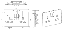 1G 13A DP SW SOCKET