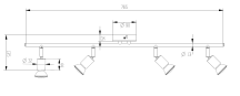 230V GU10 Quad Bar Spotlight - Chrome