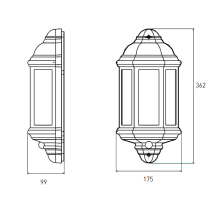 LED HALF LANTERN C/W PIR