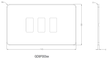 Screwless 3G grid faceplate - brushed chrome