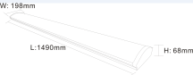 230V IP20 5ft 49W LED Surface mount- emergency