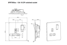 Screwless 13A 1G DP switched socket - polished brass with white insert