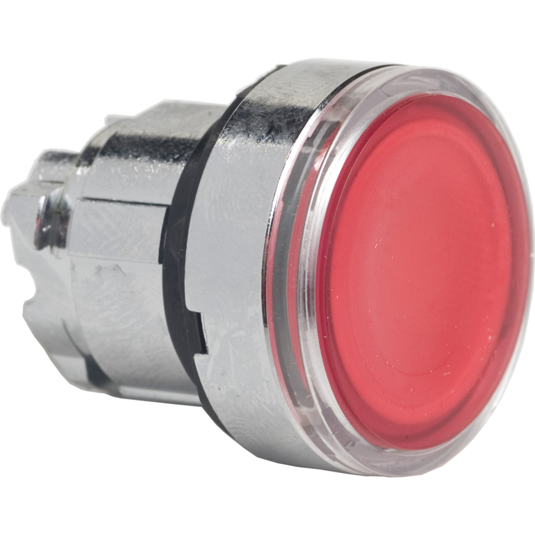 Pushbutton Head Latching Red Illuminated