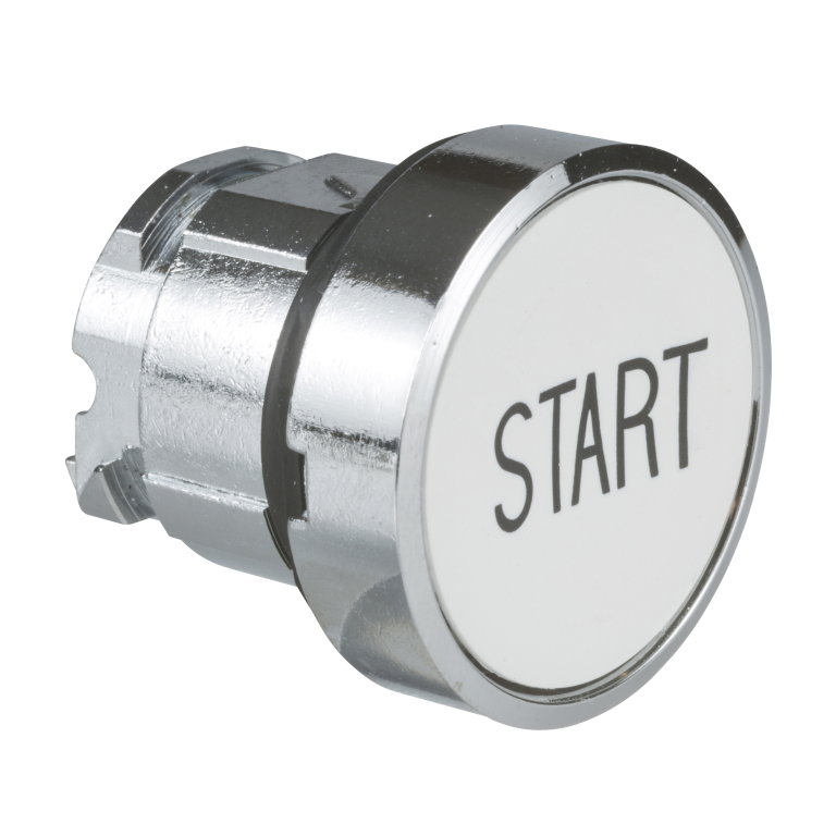 Pushbutton Head Flush White Marked "START"