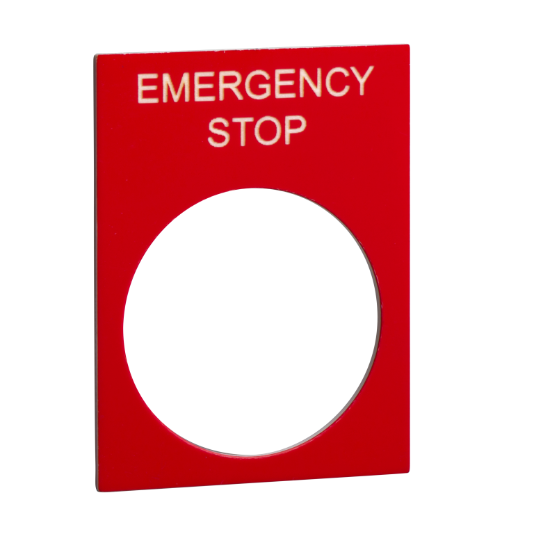 Legend Plate "EMERGENCY STOP"