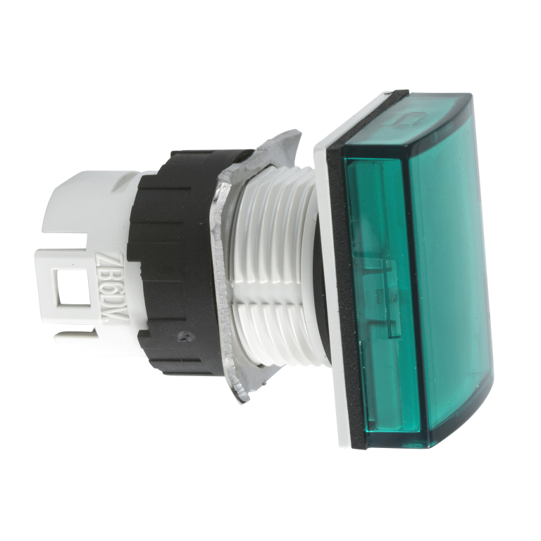 Pilot Light Head Rectangular Green 16mm