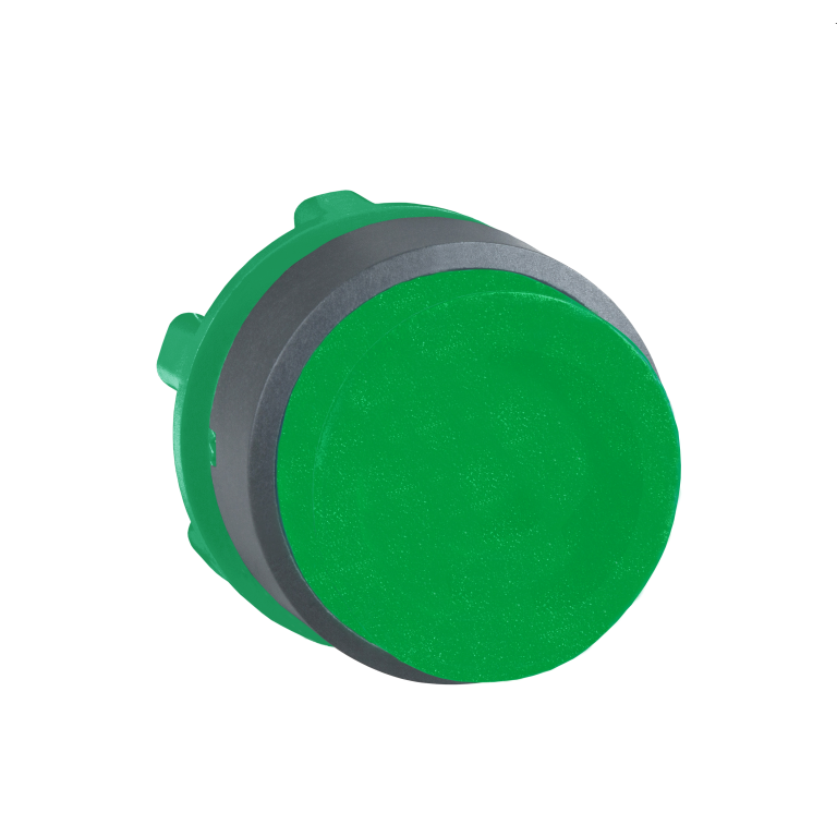 Pushbutton Head Projecting Green