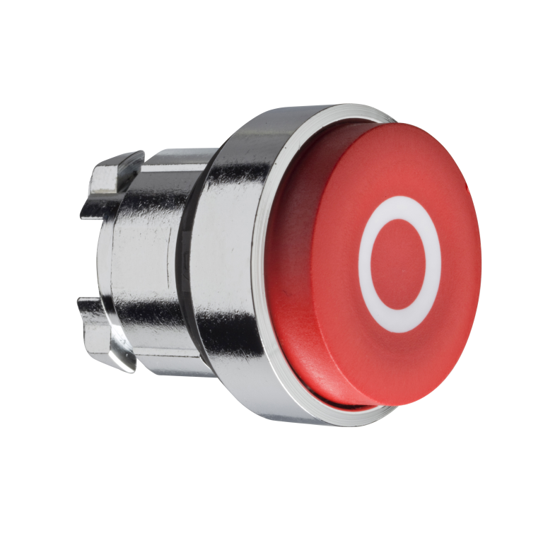 Pushbutton Head Projecting Red "O"