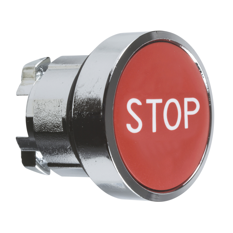 Pushbutton Head Red Marked "STOP"