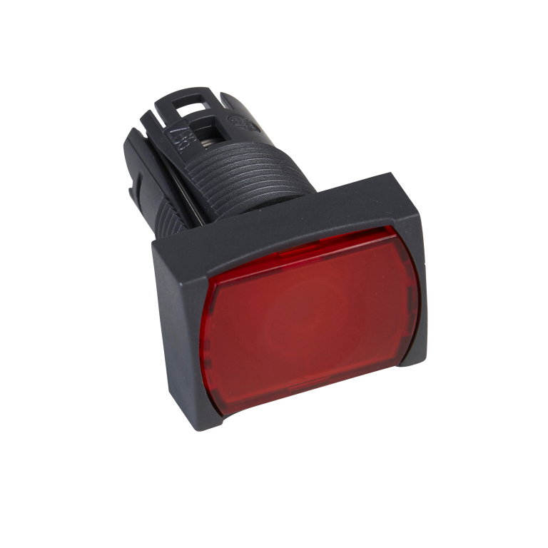 Illuminated Rectangular Pushbutton Head LED Red 16mm