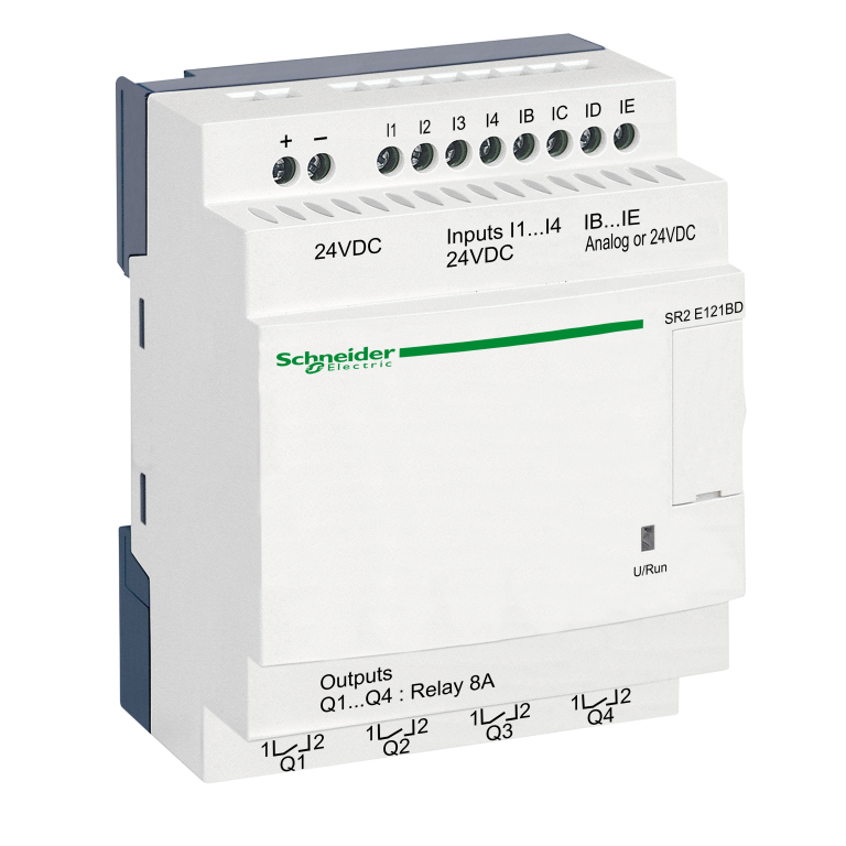 Compact Smart Relay 12 I/O 8 Analogue Inputs Relay Outputs 24V DC Without Display