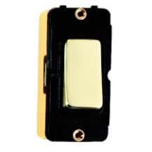 Grid-IT 20AX 2W Rocker Module Polished Brass/Black