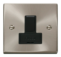 Scolmore Click Deco 13A DP Switched Fused Spur Black Insert Satin Chrome