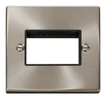 Scolmore Click Deco 1 Gang 3 Module Front Plate Black Insert Satin Chrome