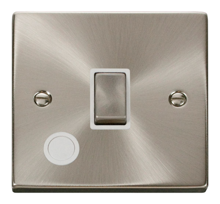Control Switch 20A With Front Flex Outlet Satin Chrome & White