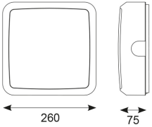 Ansell Astro IP65 7/13w 260mm Square Emergency LED Bulkhead CCT