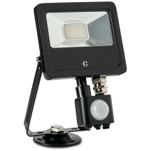 Collingwood 10W LED Tri-Colour Floodlight with PIR Black