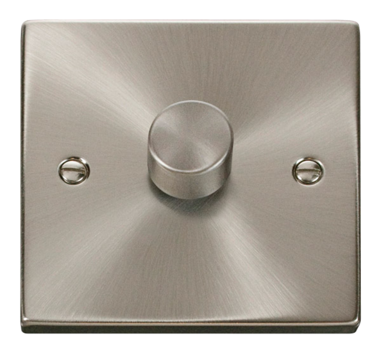 Leading Edge Dimmer Switch 1 Gang 2 Way 400W Satin Chrome