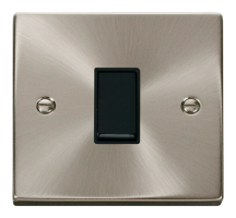 Scolmore Click Deco 10A 1 Gang 2 Way Switch Black Insert Satin Chrome