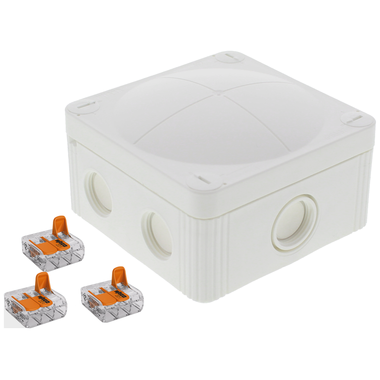 WISKA 10109675 COMBI 407 ADAPTABLE BOX W/ WAGOS | WHITE | 95MM x 95MM x 60MM