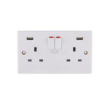 Schneider Slim 2G 2xUSB 13A Combined Socket