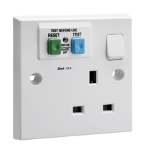 Schnider GET 1 Gang Socket with 30mA RCD Passive