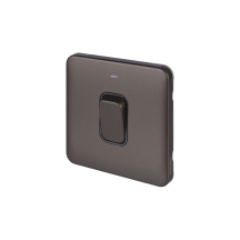 Schneider Lisse Deco 50A 1 Gang DP Switch with LED Indicator Black Insert Mocha Bronze