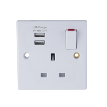 Schneider Slim 1G 2xUSB 2.1A Combined Socket