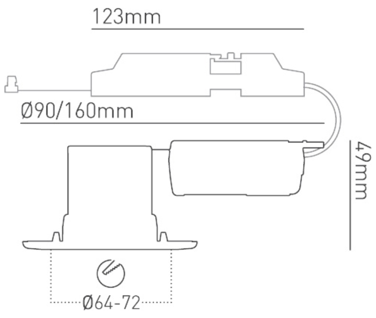 Cwood DLE4727040 LED Dwn/Lgt 70D 4000K