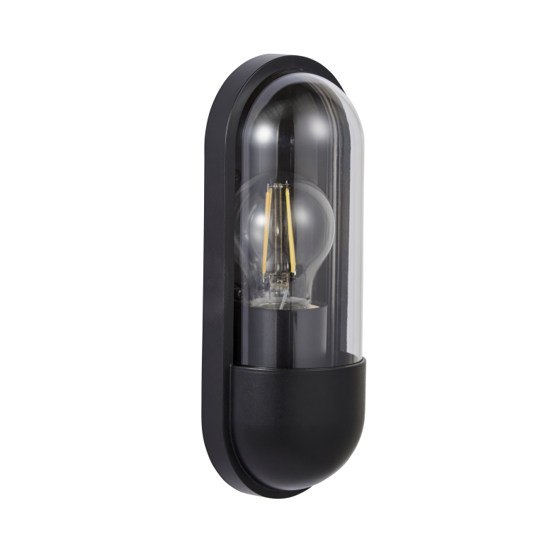 FORUM CZ-38639-BLK PILULE OVAL 1 LIGHT EXTERNAL WALL | BLACK