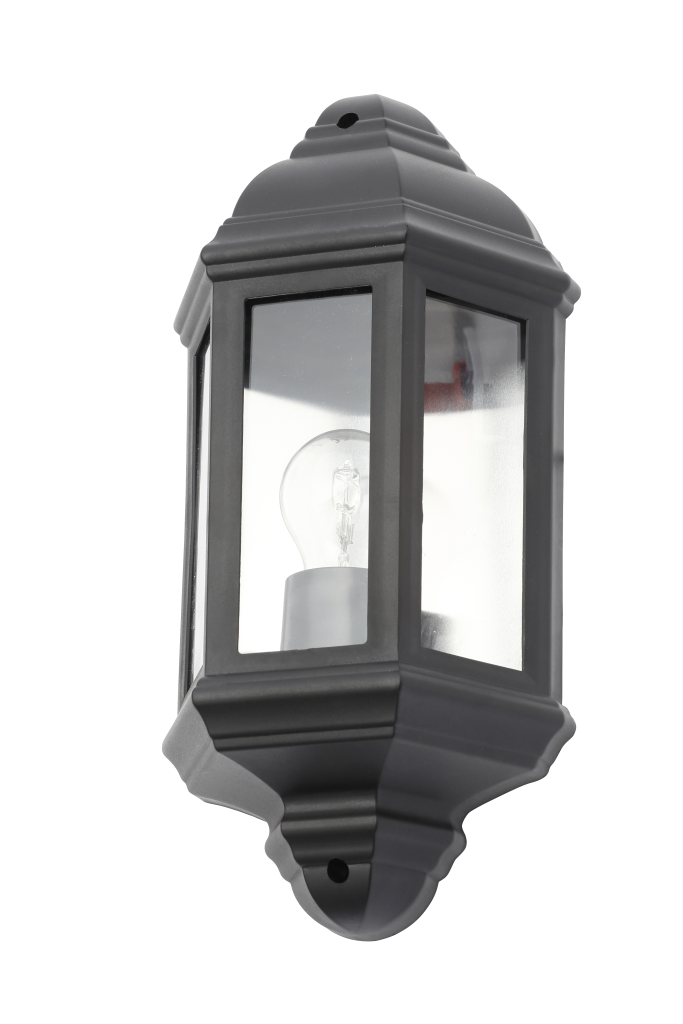 FORUM CZ-31748-BLK ATHENA EXTERNAL HALF LANTERN WALL LIGHT | ANTHRACITE