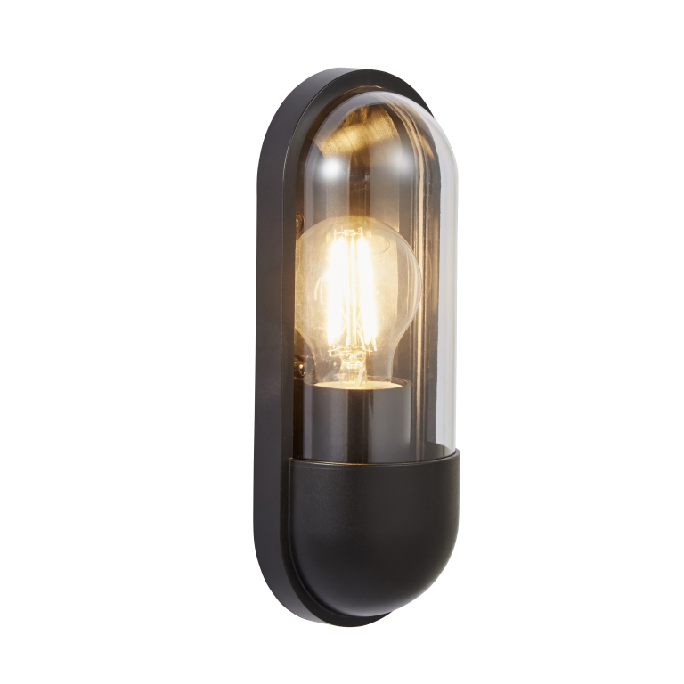 FORUM CZ-38639-BLK PILULE OVAL 1 LIGHT EXTERNAL WALL | BLACK