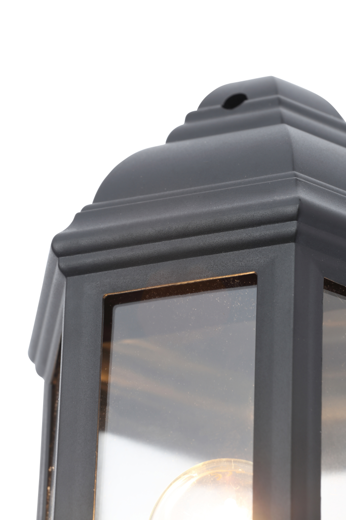 FORUM CZ-31748-BLK ATHENA EXTERNAL HALF LANTERN WALL LIGHT | ANTHRACITE