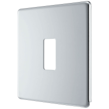 Screwless Flatplate Chrome 1 Module Front Plate