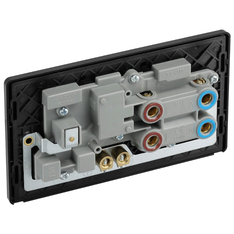 45A Cooker Control Unit With 13A Socket and LED Indicator Satin Brass