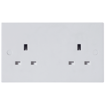 BG 900 Series 13A 2 Gang Unswitched Socket White